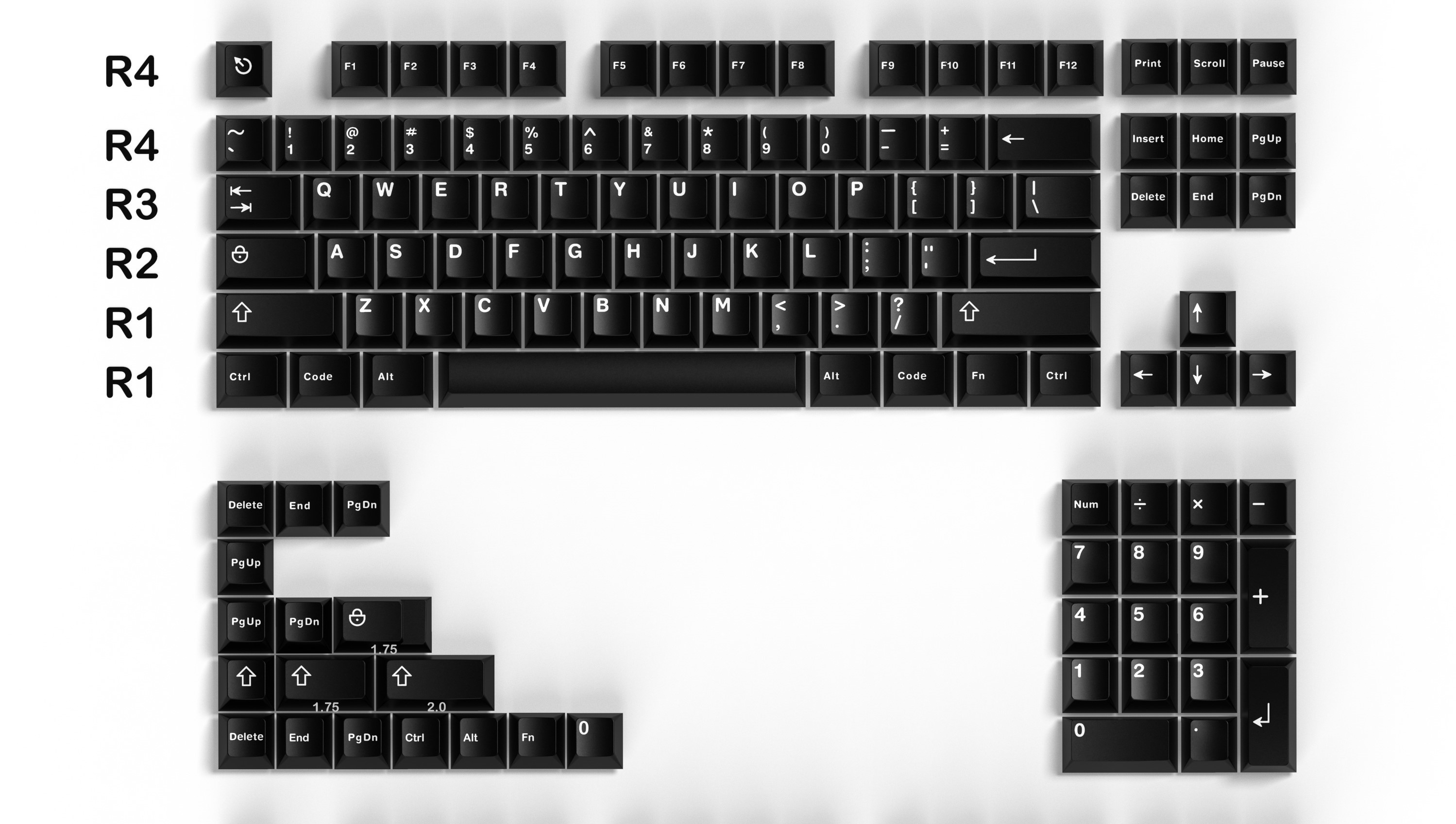 Bộ Keycap Aifei White on Black/Black on White ABS double-shot