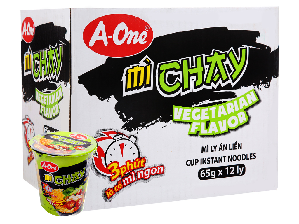Thùng 12 ly mì chay A-one 65g