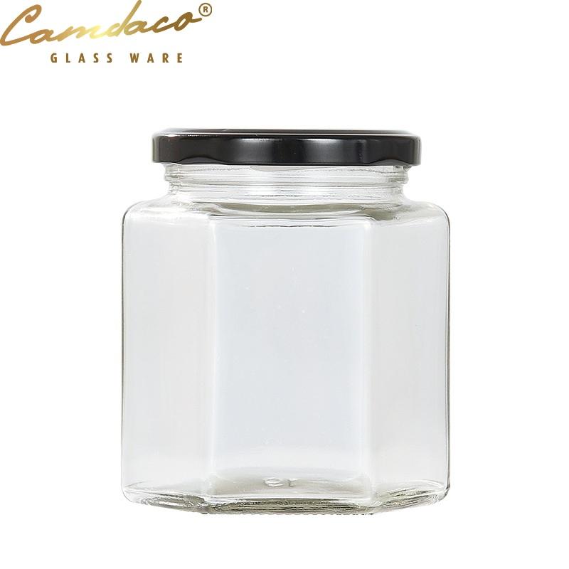 Combo 8 Hũ Thủy Tinh Lục Giác Đựng Thực Phẩm 180ML CAMDACO GLASS WARE