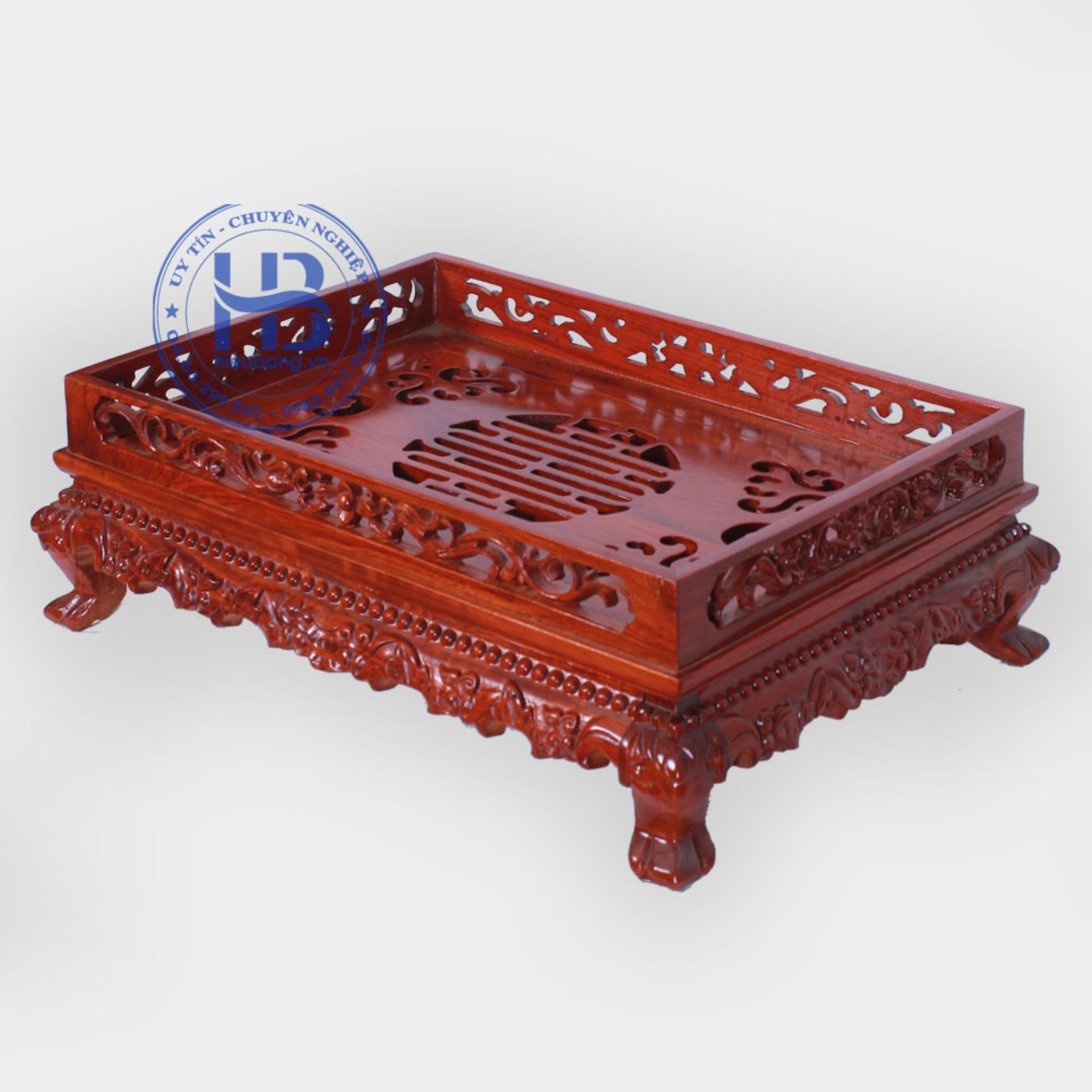 Khay trà gỗ hương (37 x 27 x 12 cm)