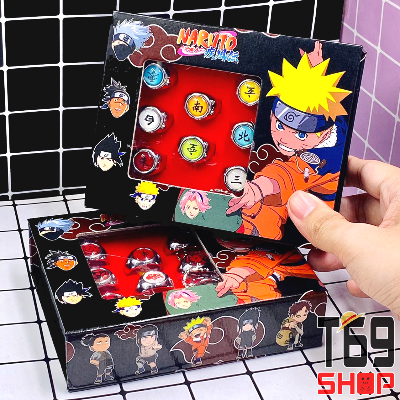 [Có 2 mẫu] Bộ 10 nhẫn Akatsuki - anime Naruto [T69 Shop]