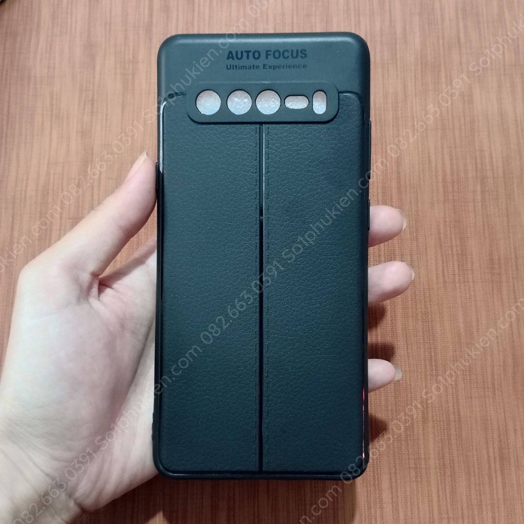 Ốp lưng Samsung S10 5G dẻo đen vân da auto siêu bền, bảo vệ cam