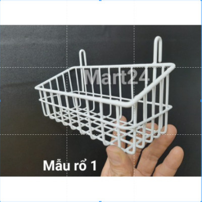 RỔ TREO KHUNG LƯỚI, GIỎ TREO KHUNG LƯỚI (8 mẫu nhúng nhựa gòm 2 màu đen và trắng để khách chọn lựa)