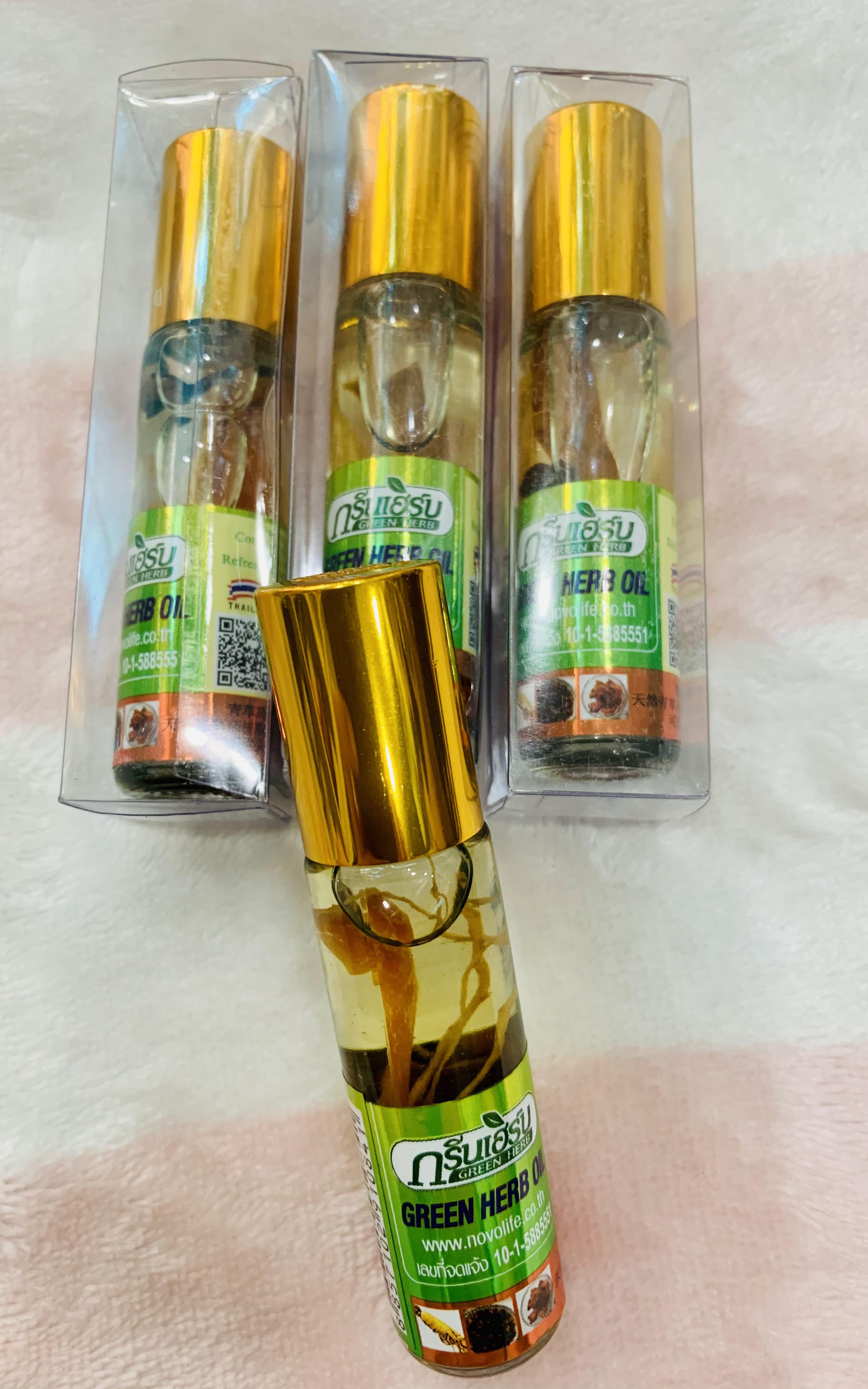 [HCM](1 CHAI )DẦU NHÂN SÂM THẢO DƯỢC DẠNG LĂN GREEN HERB OIL 8CC (8ML) - THÁI LAN