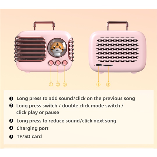 Loa bluetooth mini karaoke kèm mic GOOJODOQ Không dây Bass cực mạnh - Bảo hành chính hãng