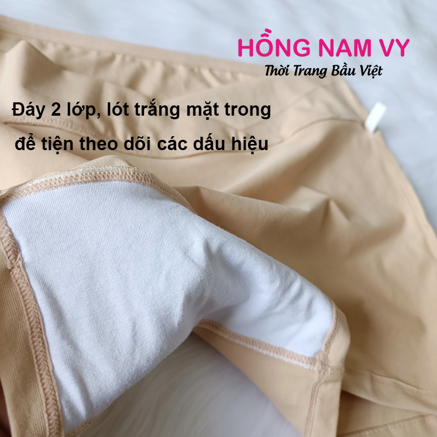 Quần mặc váy bầu cạp chéo cao cấp mềm mát