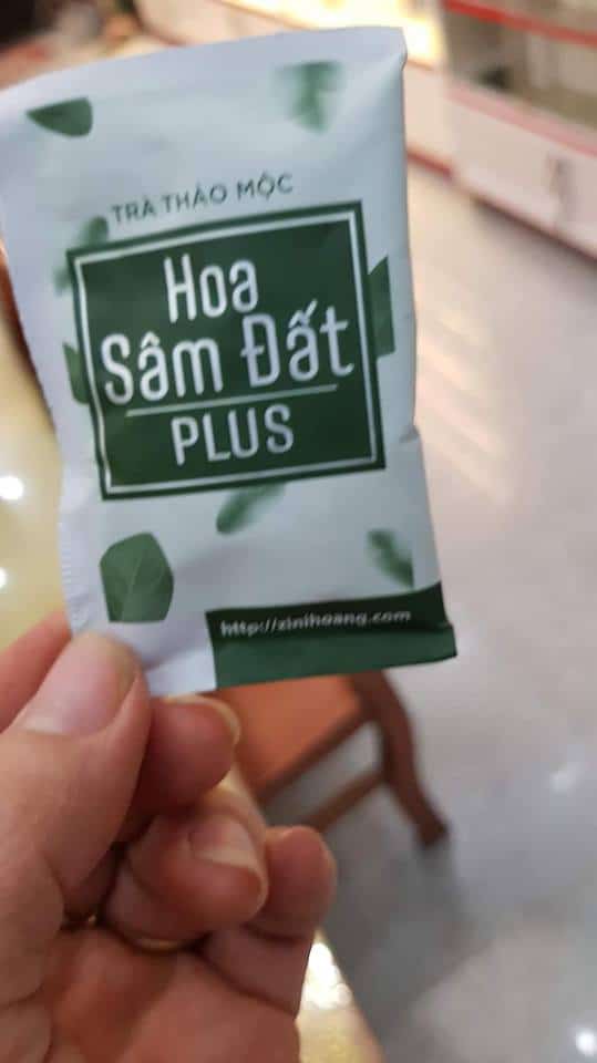 Trà thảo mộc giảm cân Hoa Sâm Đất Plus Hộp 15 gói x 2viên