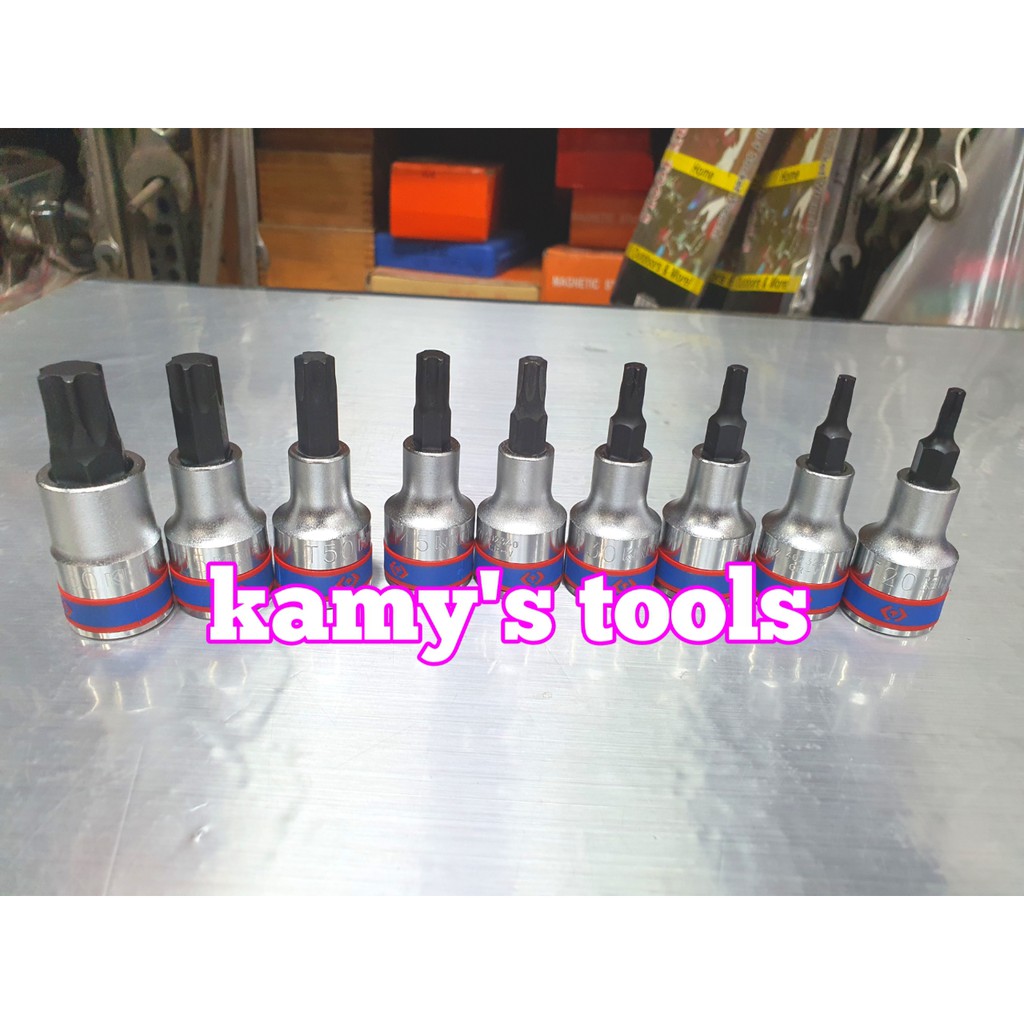 [HCM]Đầu tuýp đầu khẩu lục giác bông sao Kingtony cần 1/2 model 4023 T20T25T27T30T40T45T50T55T60 bán lẻ từng cái