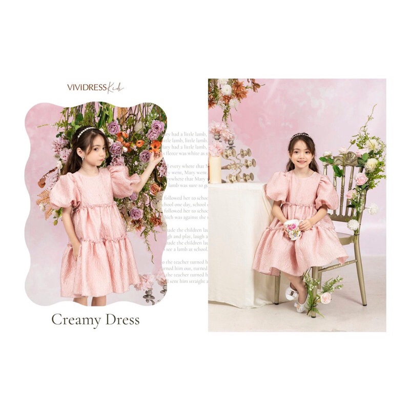 Váy tafta cổ U xoè Baby Doll -0421 004