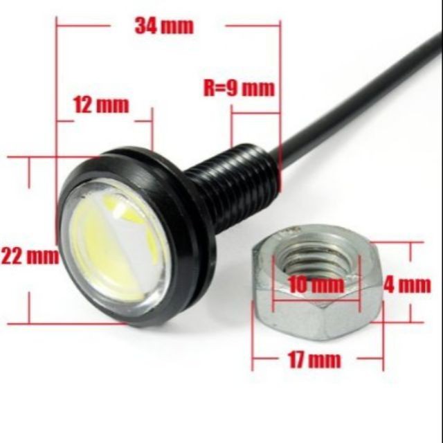 Đèn Led xi nhan Multi cúc áo mầu Đỏ (1 đôi)