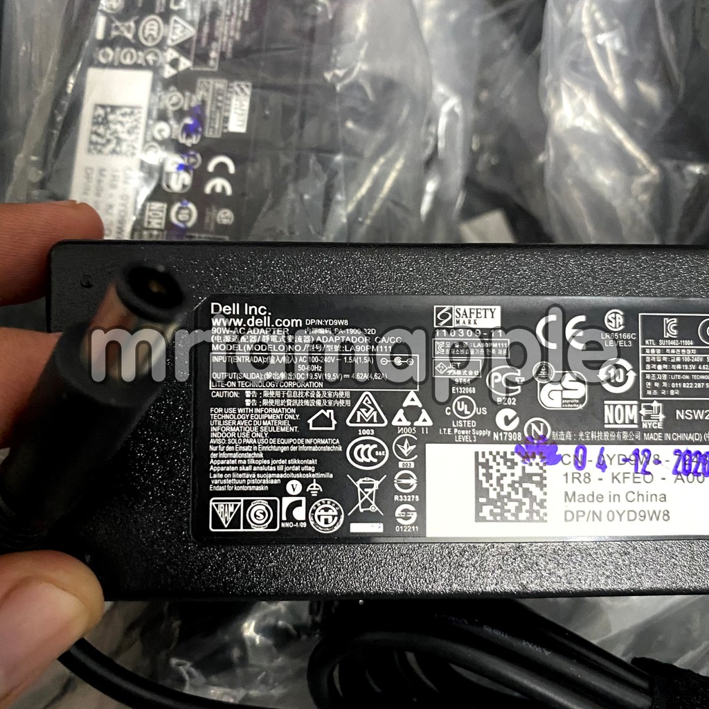 SẠC LAPTOP DELL 19.5V-4.62A (90W) kim lớn 7.4 x 5.0mm dành cho E6420 E6520, E6530, E6540, E7240, E7250 E7270 E7440 E7450