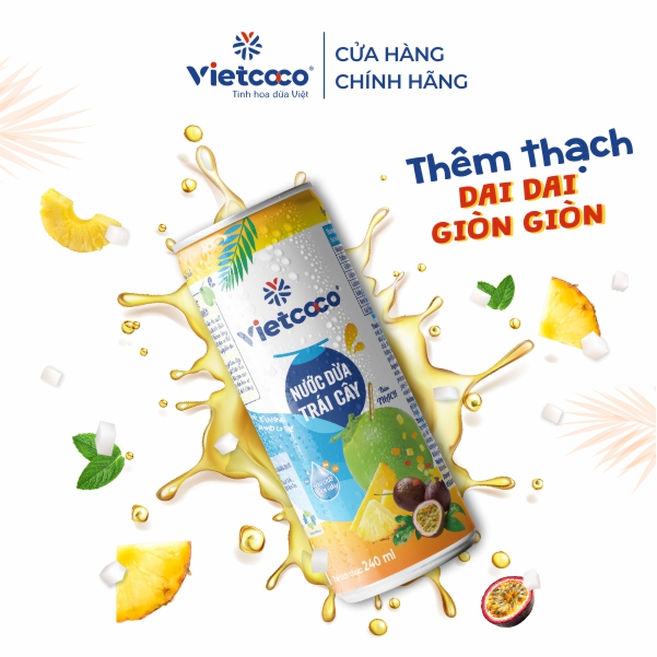 Nước dừa tươi trái cây Vietcoco 240ml