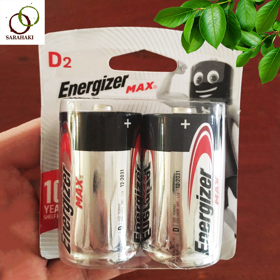 Pin Đại D LR20 Energizer Max Alkaline 1.5V chính hãng (1 vỉ 2 viên)