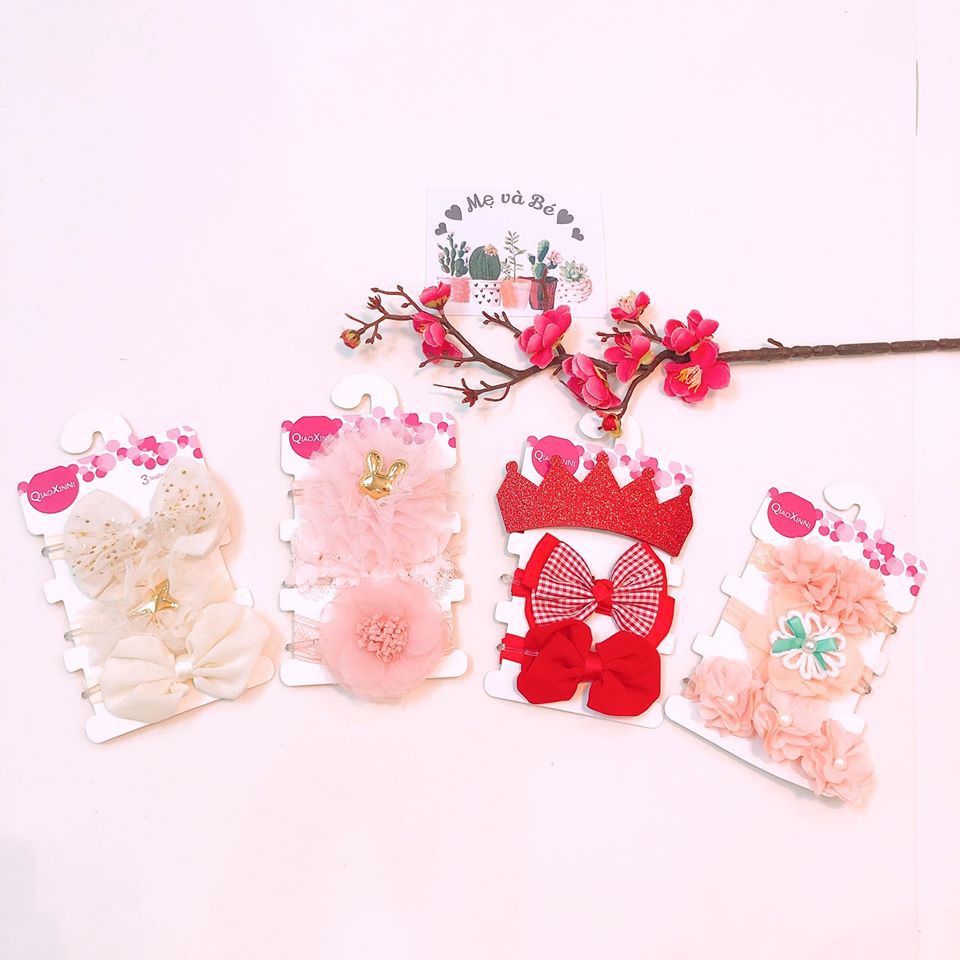 Set 3 băng đô cho bé - Voan 4 mẫu