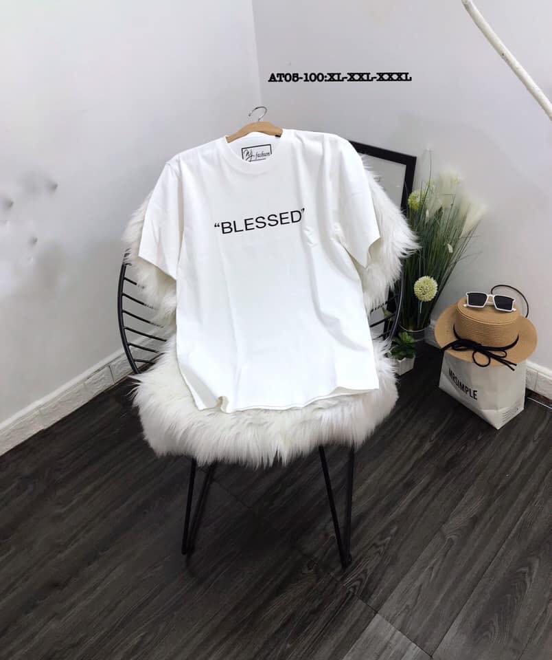 [HCM]ÁO THUN COTTON NỮ THIÊU CHỮ DỄ THƯƠNG-BLESSED