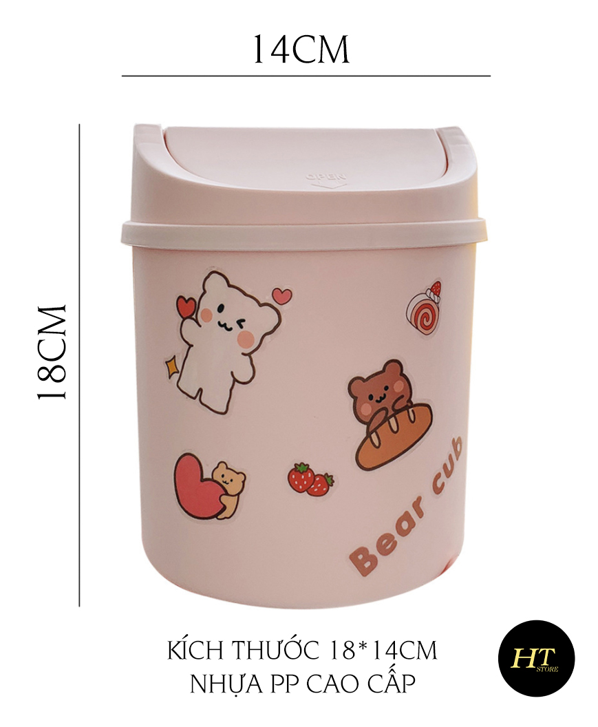 Thùng rác đa năng, tặng kèm sticker ( nhiều màu )