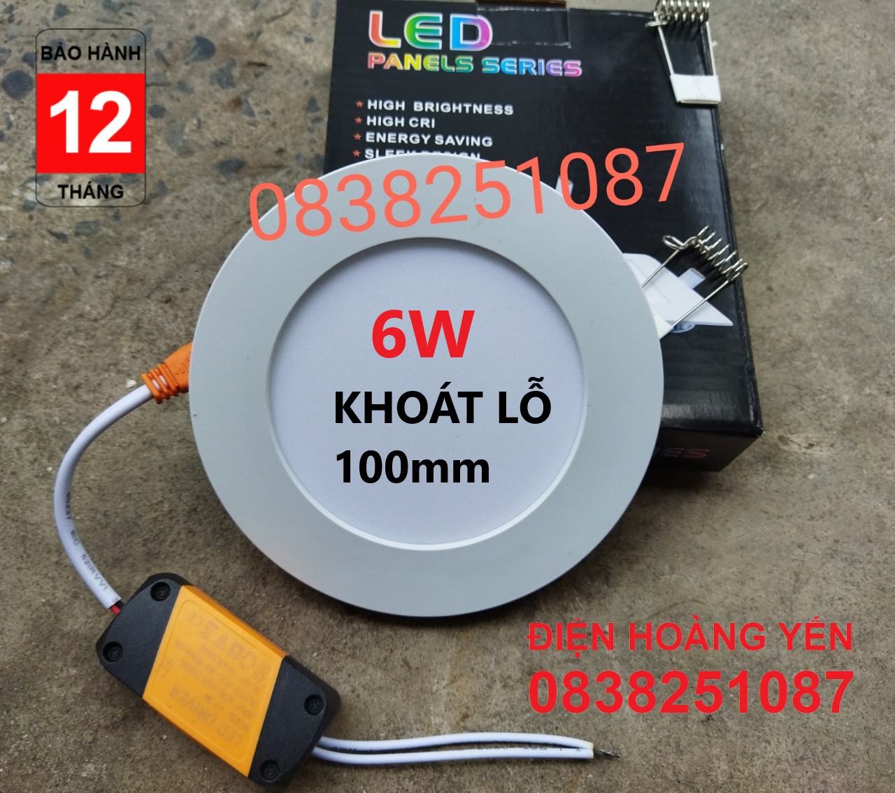 Đèn Led Âm Trần 6w siêu mỏng