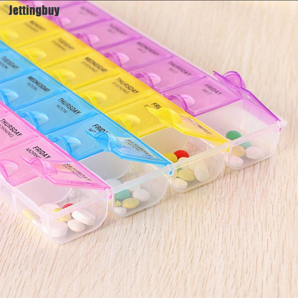 Jettingbuy Weekly 7 Days Tablet Pill Box Holder Medicine Storage Organizer Case Container