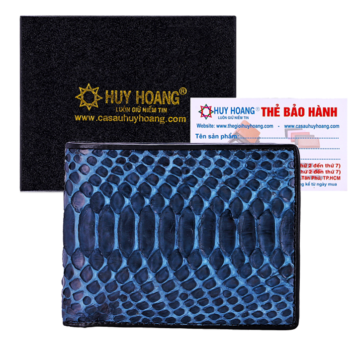 Ví nam da trăn màu xanh dương đậm HK2307