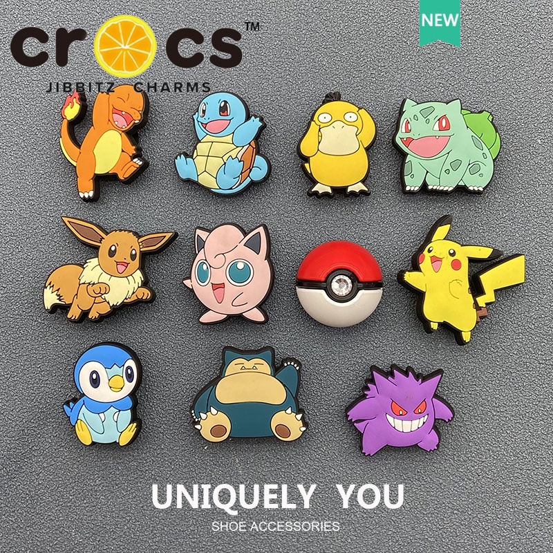 cross Jibbitz Phụ Kiện Khóa Cài Gắn Giày Hình Quả Bóng POKEMON jibbitz