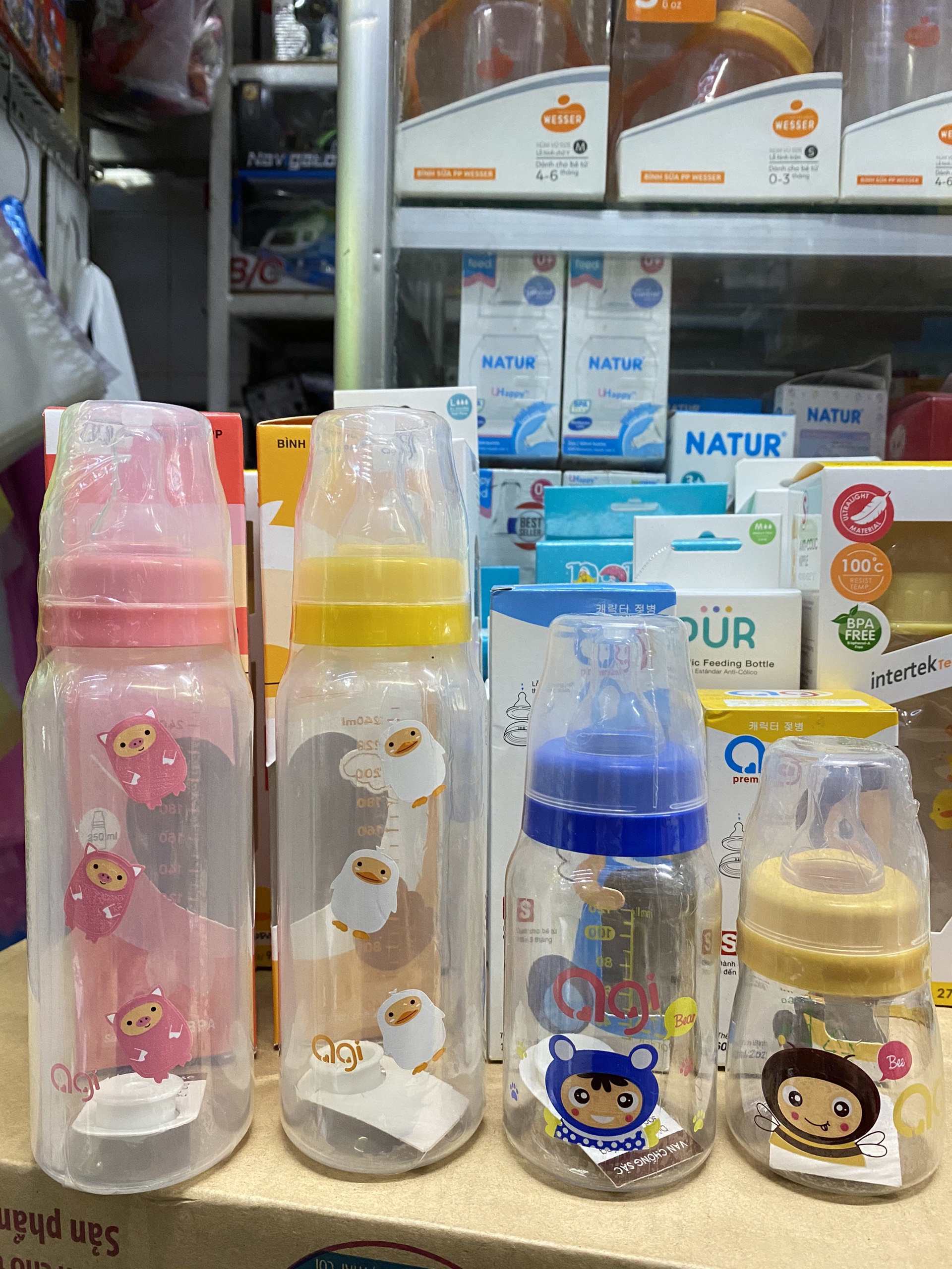 Bình sữa Agi Cổ Nhỏ  Bình 60ml - 140ml - 250ml