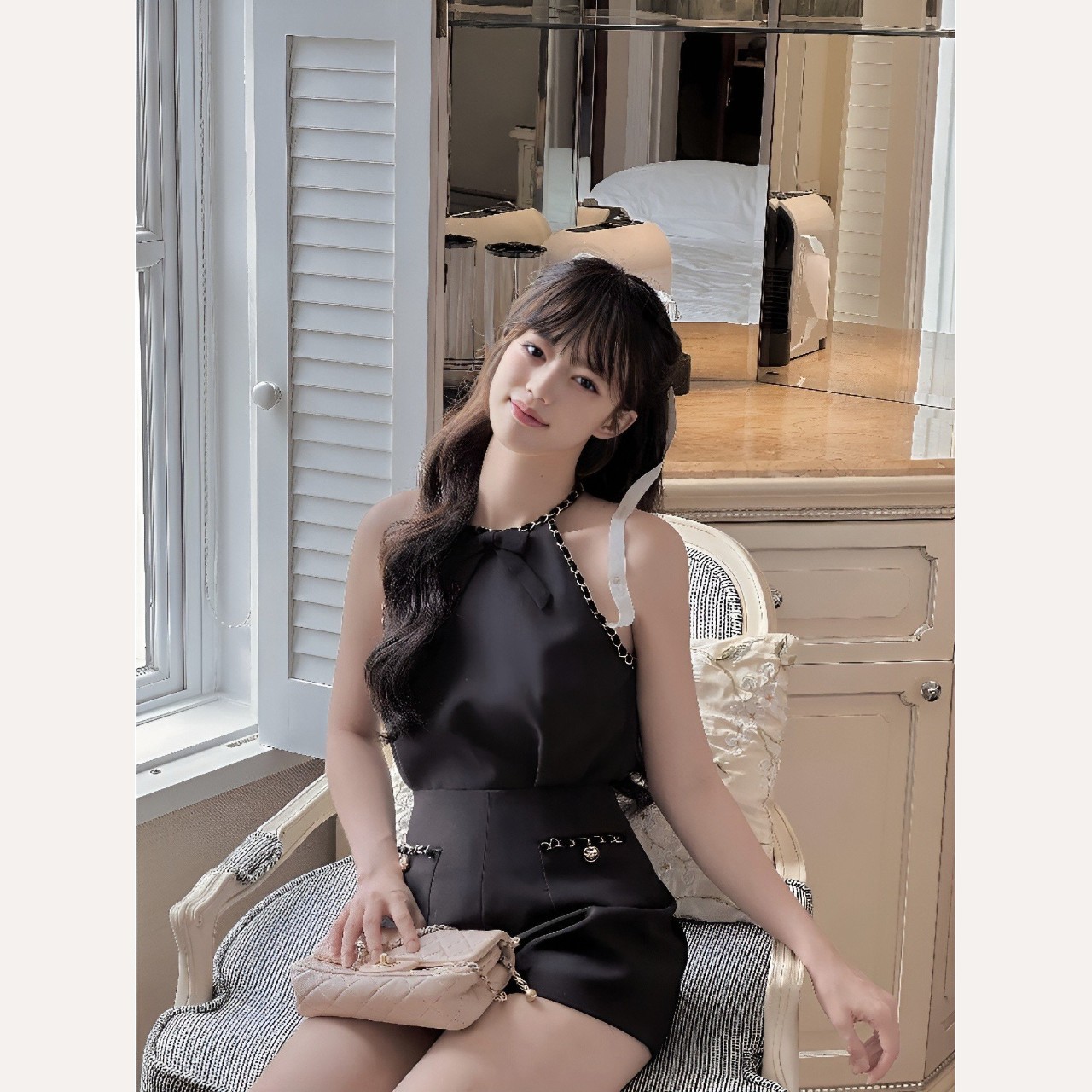 Set áo yếm phối cổ, quần short nữ Linly Store