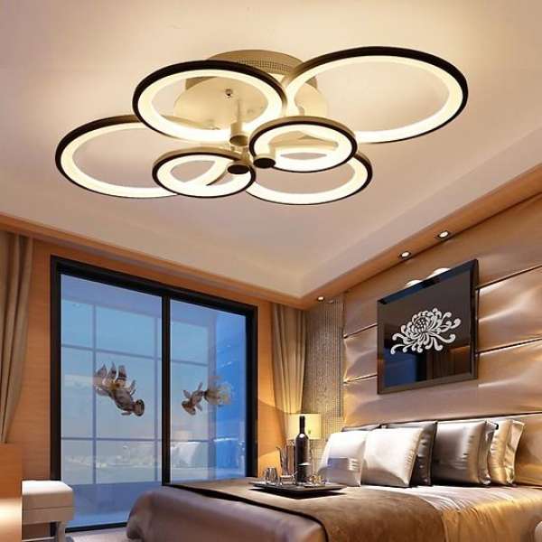 Đèn trần - đèn phòng khách - đèn trang trí nội thất cao cấp 6 cánh tròn hiện đại