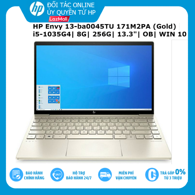 [Trả góp 0%]Laptop HP Envy 13-ba0045TU 171M2PA (Gold) i5-1035G4| 8G| 256GB| 13.3FHD| OB| WIN 10 + OFFICE - Hàng chính hãng new 100%