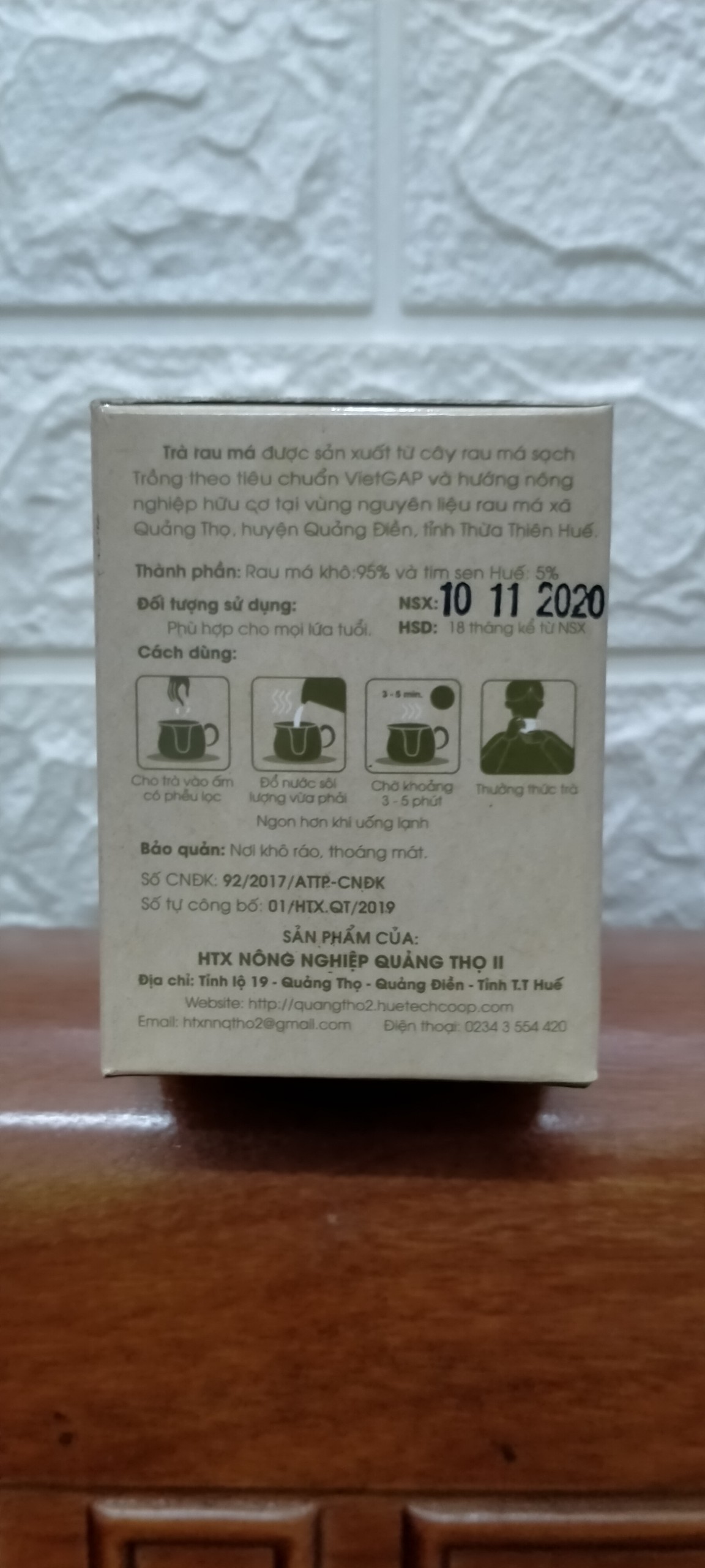 4 Trà rau má Quảng Thọ ( 4 hộp x 30 túi lọc x 2g ) , ĐẶC SẢN HUẾ