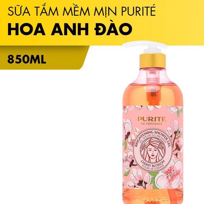 [HCM]Sữa Tắm Giữ Ẩm PURITE PROVENCE 850ml ( Hoa Anh Đào )