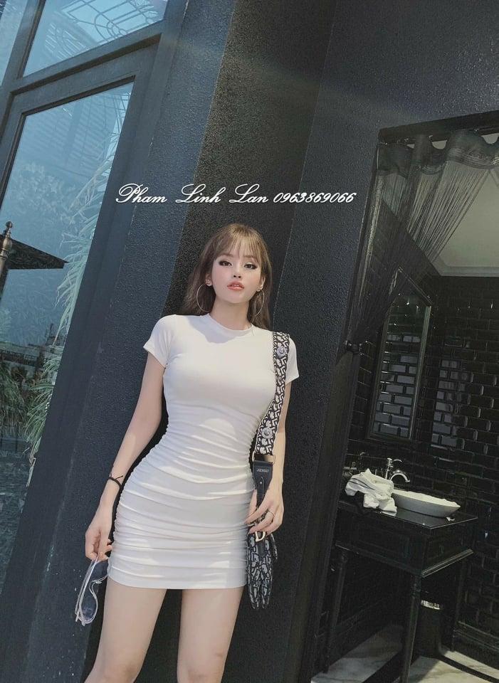 Đầm lụa body dúm hông thời trang TTKX0466
