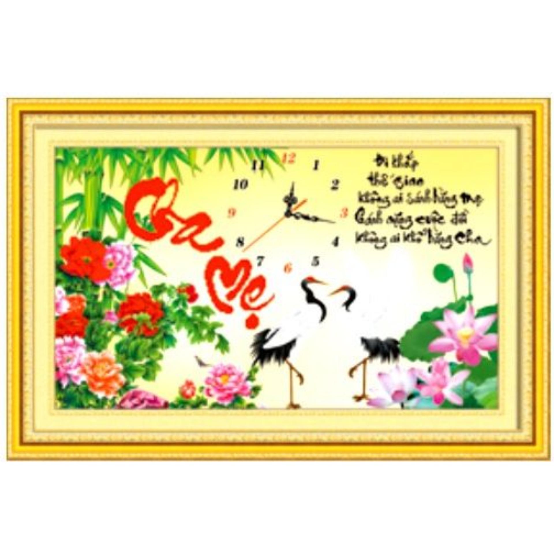 Tranh đính đá cao cấp cha mẹ df069 -kíchthước: 75x47cm