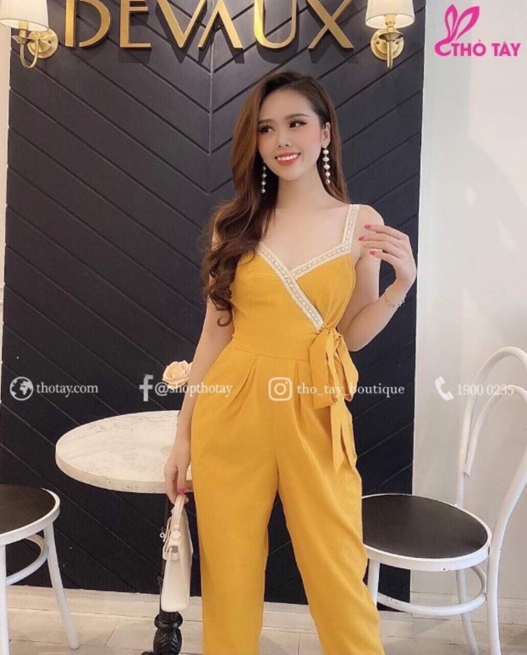 [HCM]Jum quần dài áo hai dây cột nơ eo