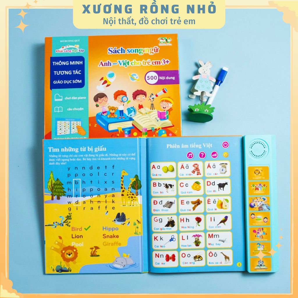 Sách nói song ngữ Anh Việt phiên bản mới nhất 2022 cho bé từ 2 tuổi trở lên - Sách âm thanh song ngữ cho bé