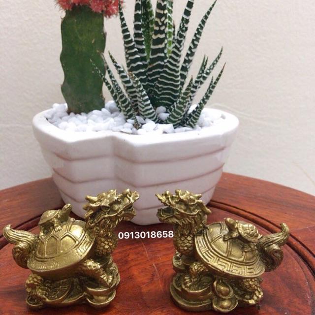 Long quy cõng con, rùa đầu rồng cõng con đồng long quy phong thủy bằng đồng nguyên chất trấn trạch cỡ nhỏ