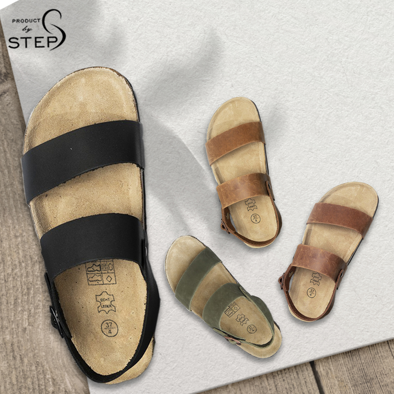 [Sandal] Giày Đế trấu Da thật Quai đôi (size 35-45)