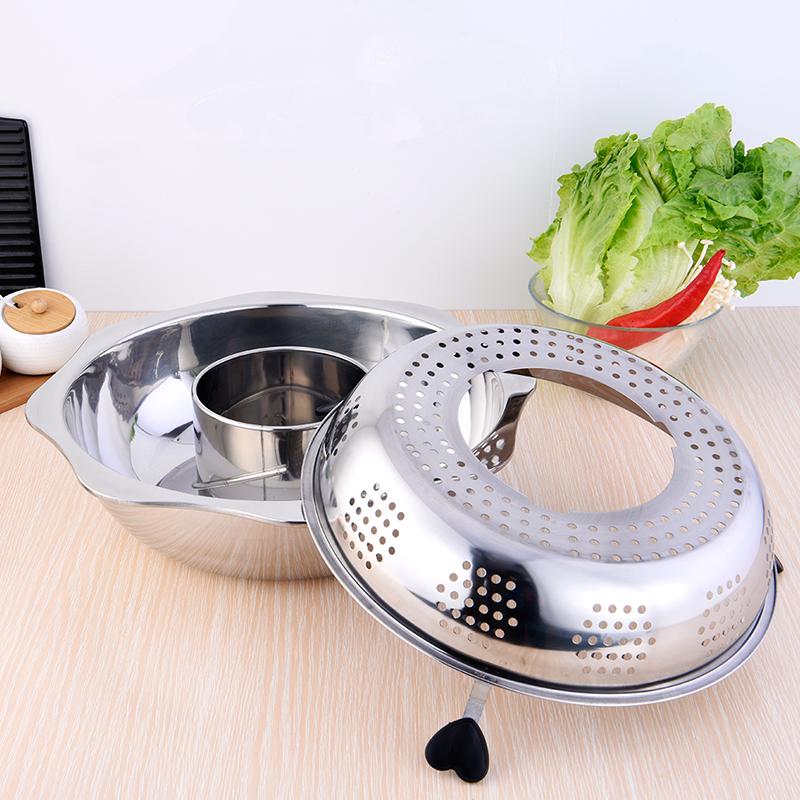 Nồi lẩu xoay thông minh tự nhấc đồ ăn 2 trong 1 cao cấp dùng cho mọi loại bếp