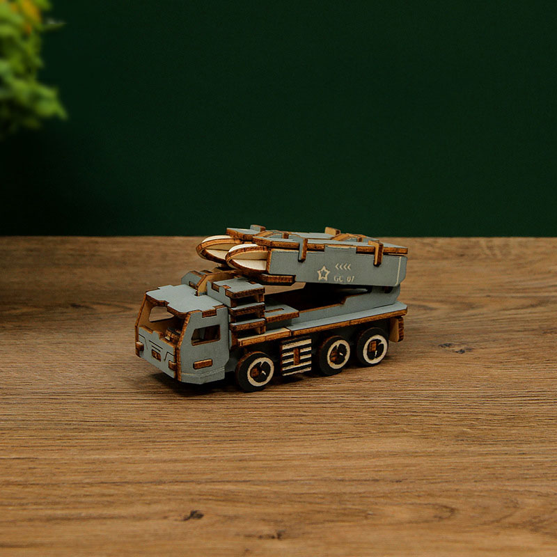 Đồ chơi lắp ráp gỗ 3D Mô hình Xe Quân sự Mini
