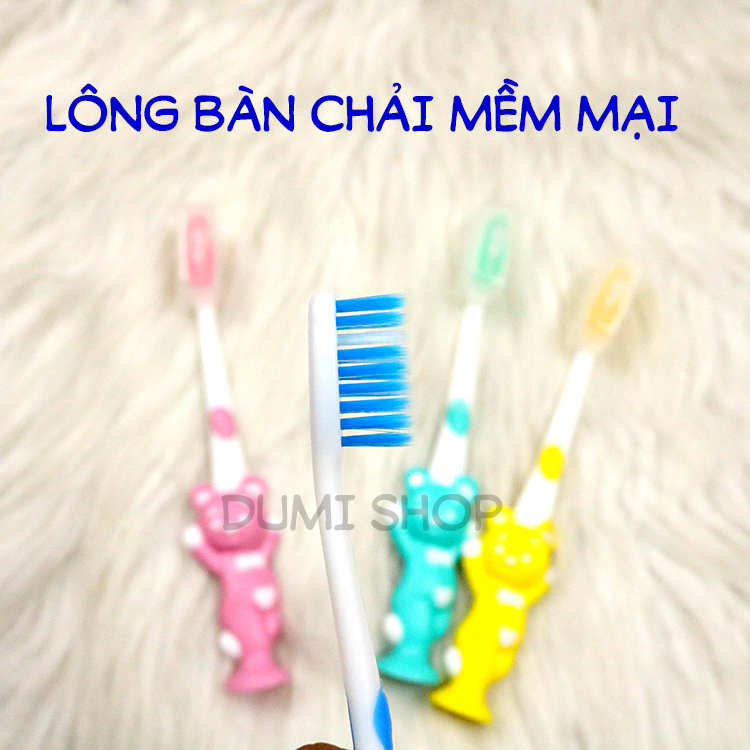 Set 4 Bàn Chải Đánh Răng Hình Gấu Dễ Thương Cho Bé