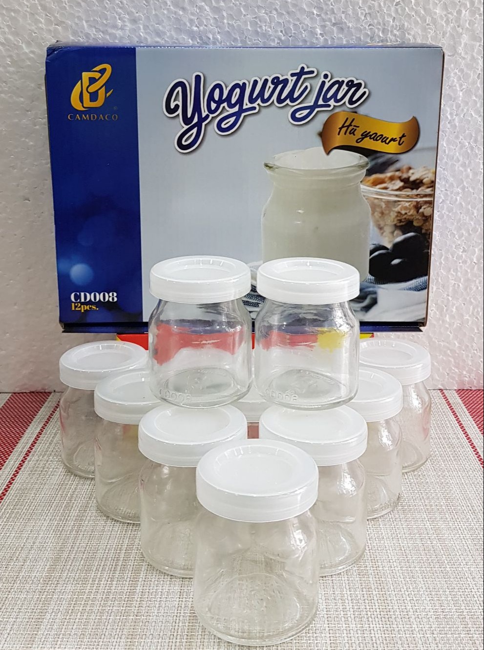 Hủ Đựng Sữa Chua, Yaourt Thủy Tinh, Dung Tích Hủ 100ml , Bộ Hộp 12 Hủ