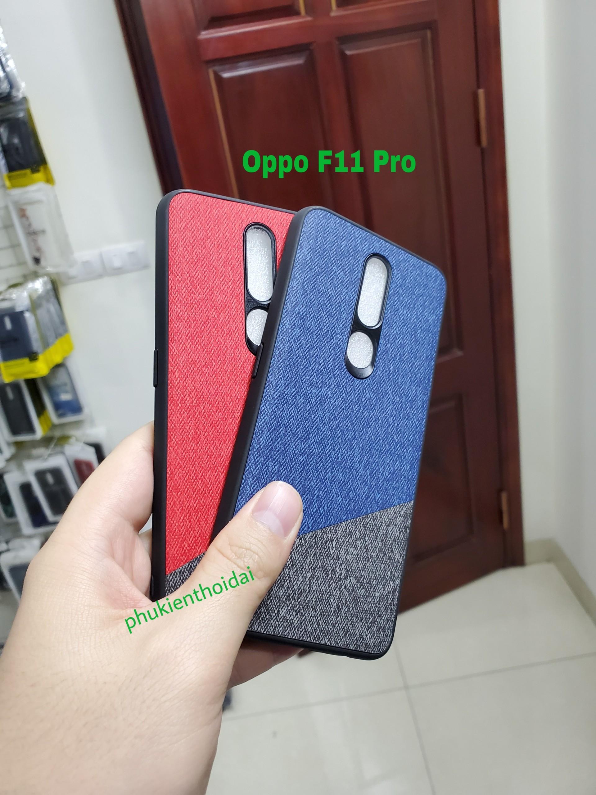 [Nhập ELMAY21 giảm 10% tối đa 200k đơn từ 99k]Ốp lưng Oppo F11 Pro chống sốc vân vải Jean thổ cẩm cao cấp