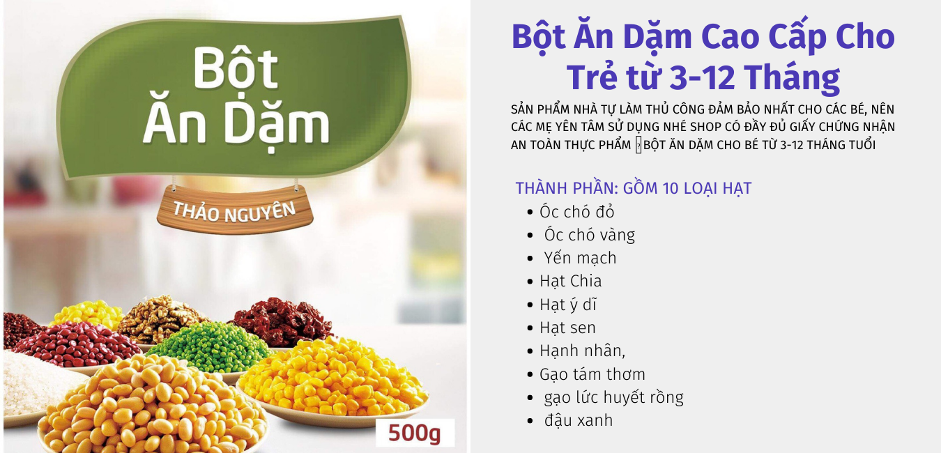 500Gram Bột Ăn Dặm Mịn Cung Cấp Đầy Đủ Chất Dinh Dưỡng Cho Trẻ Từ 3