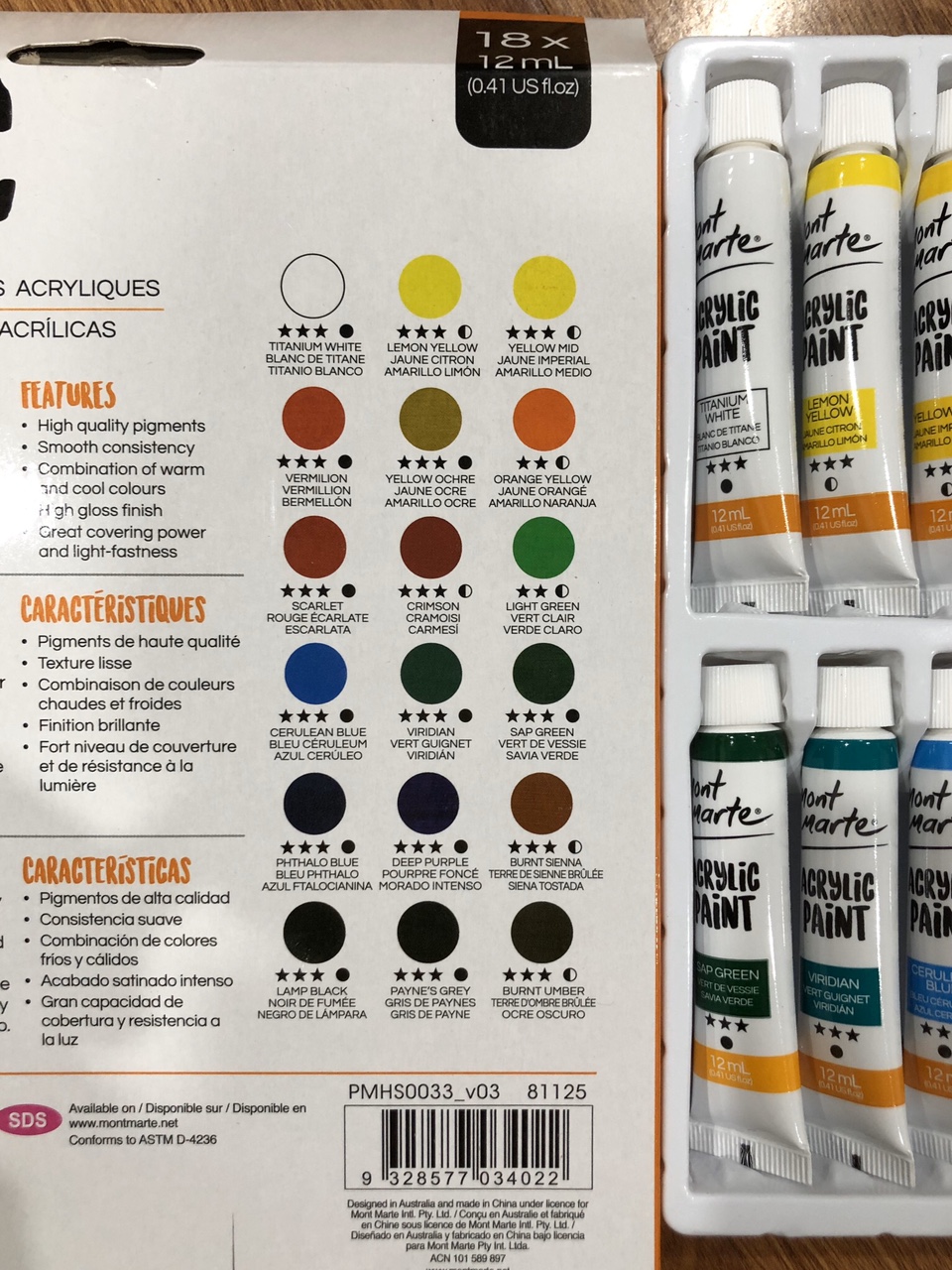 Màu Acrylic Mont Marte dạng tuýp