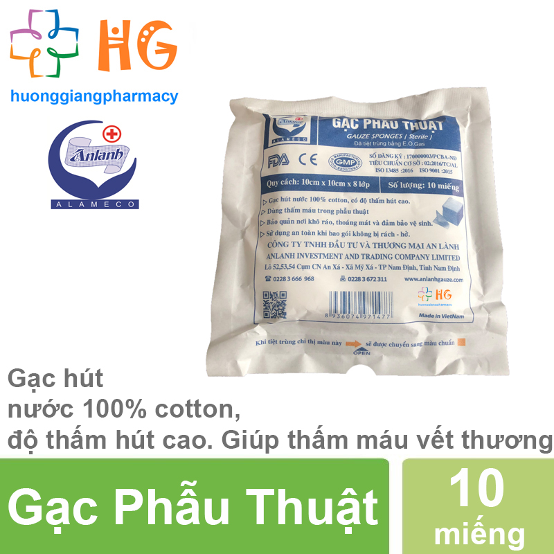 Gạc Phẫu Thuật (Gói 10 Miếng)