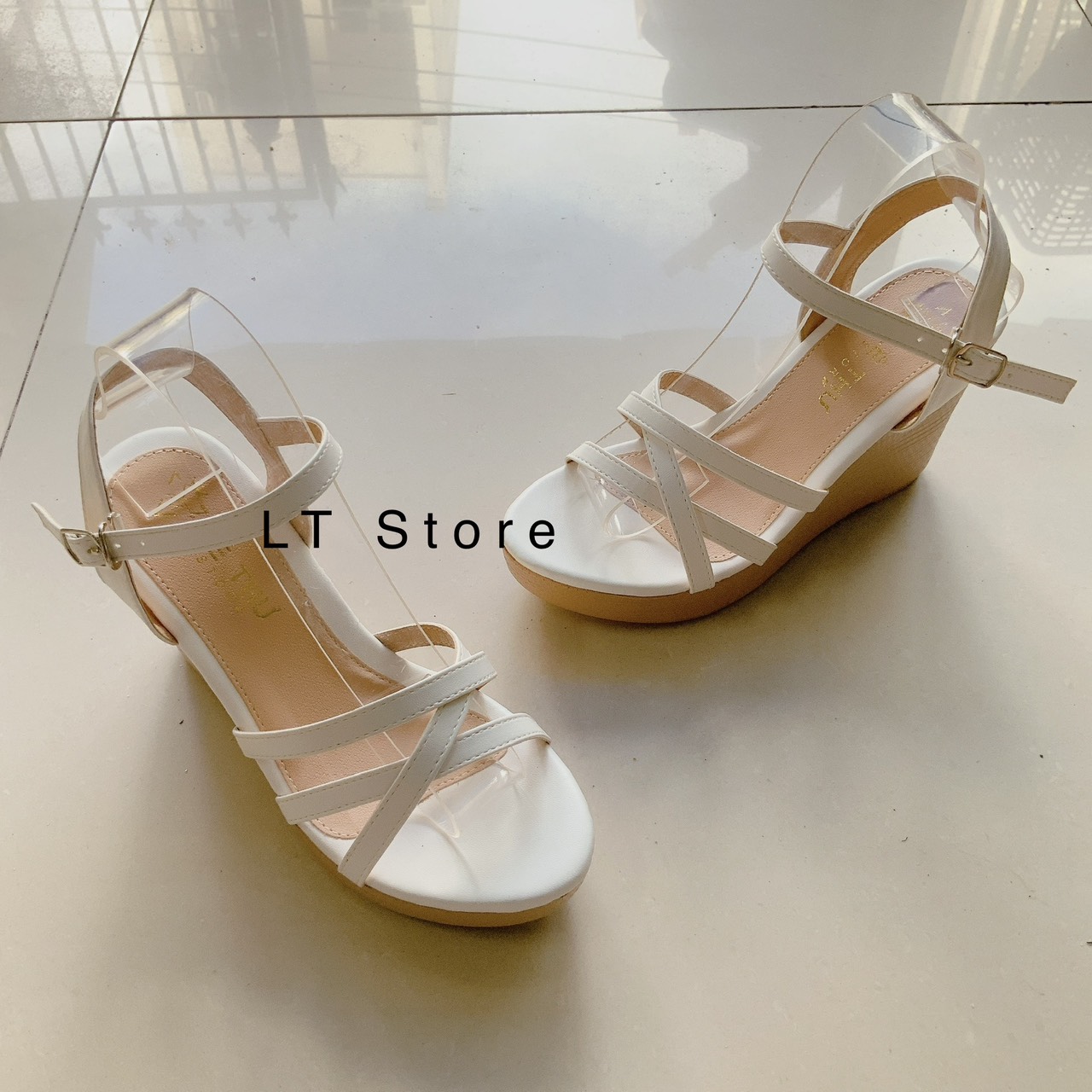 Giày đế xuồng quai 3 dây mảnh đan chéo