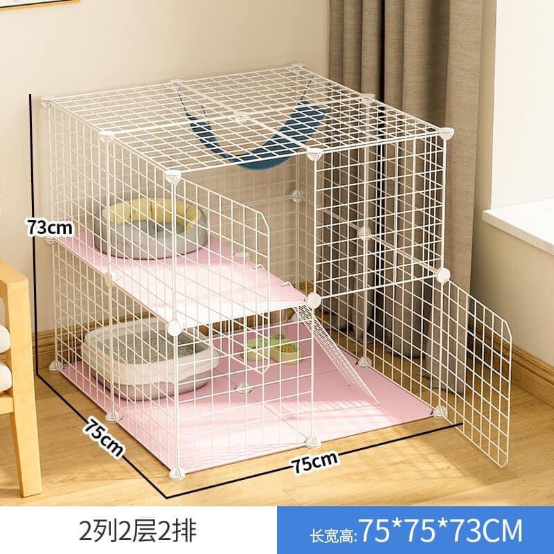 [HCM] Combo chuồng Mèo 2 tầng Lớn - kích thước 72x72x72cm ( phù hợp cho nhiều loài mèo , nhiều màu sắc lựa chọn , kèm đủ phụ kiện lắp chuồng )