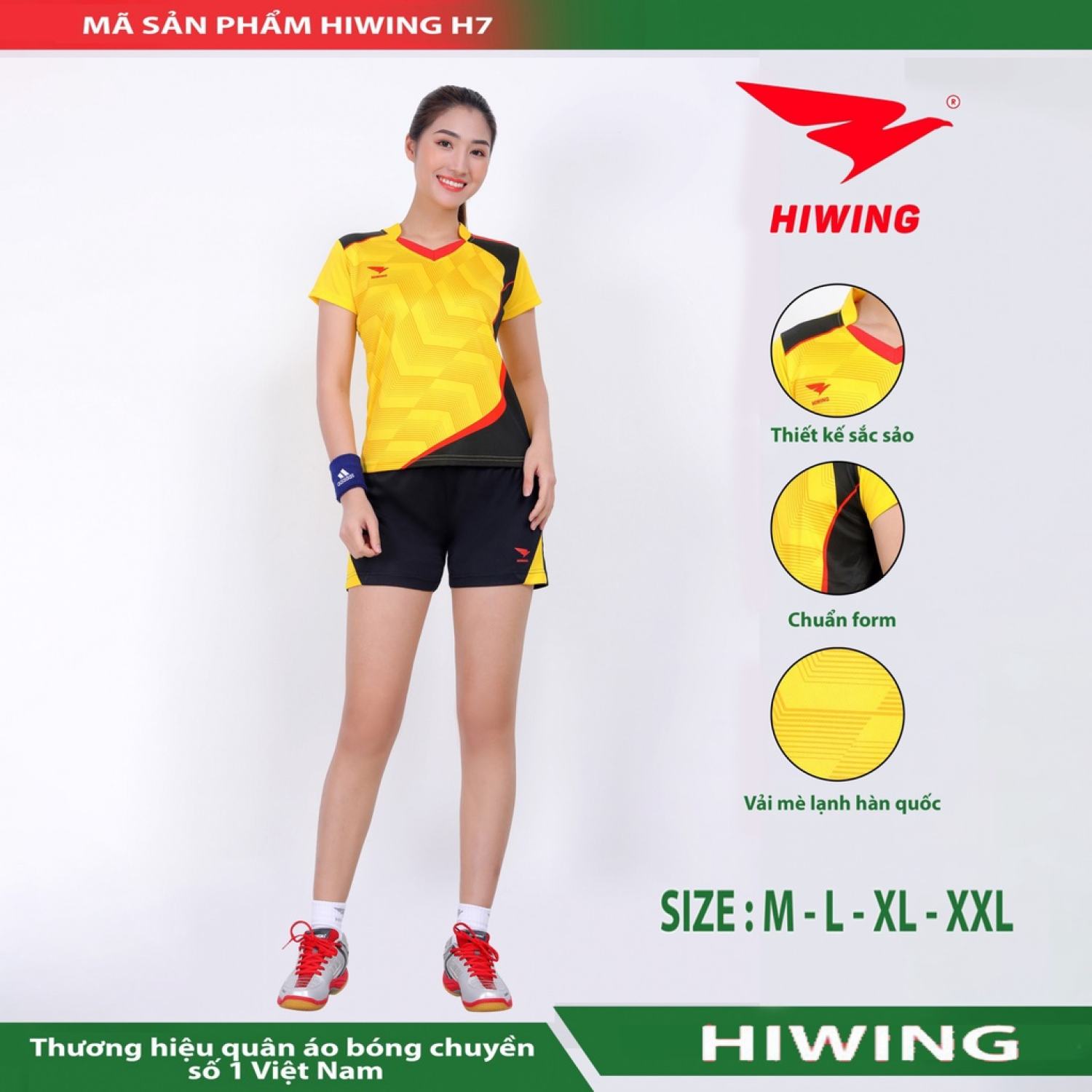 Quần áo bóng chuyền thương hiệu Hiwing H7 Nữ vải mềm, mát, thấm hút mồ hôi