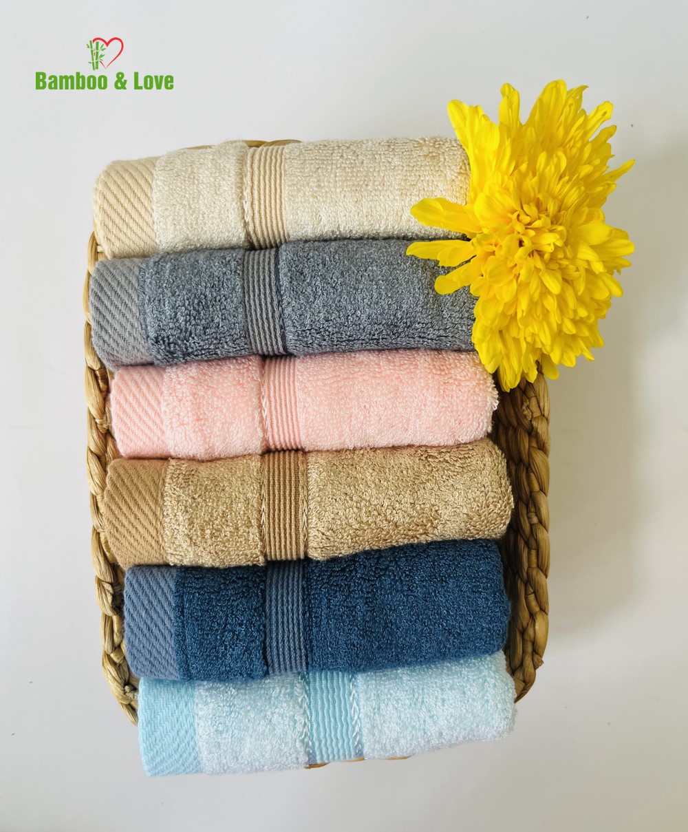 Khăn mặt sợi tre cao cấp Bamboo&love 30x50cm