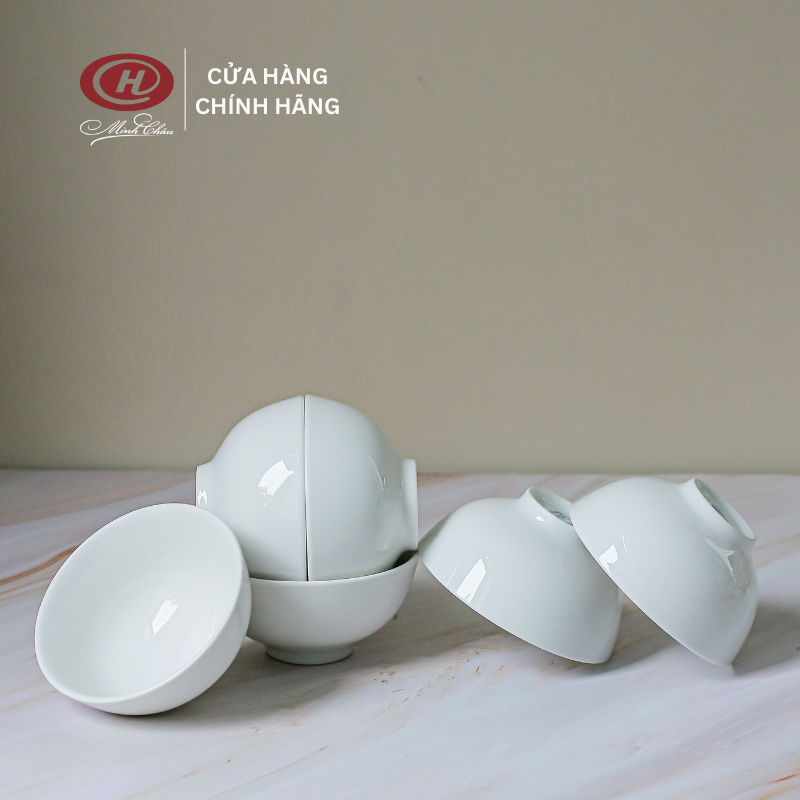Bộ 6 Bát Chấm Sứ Trắng Trơn 9cm - C03 - Sứ Minh Châu