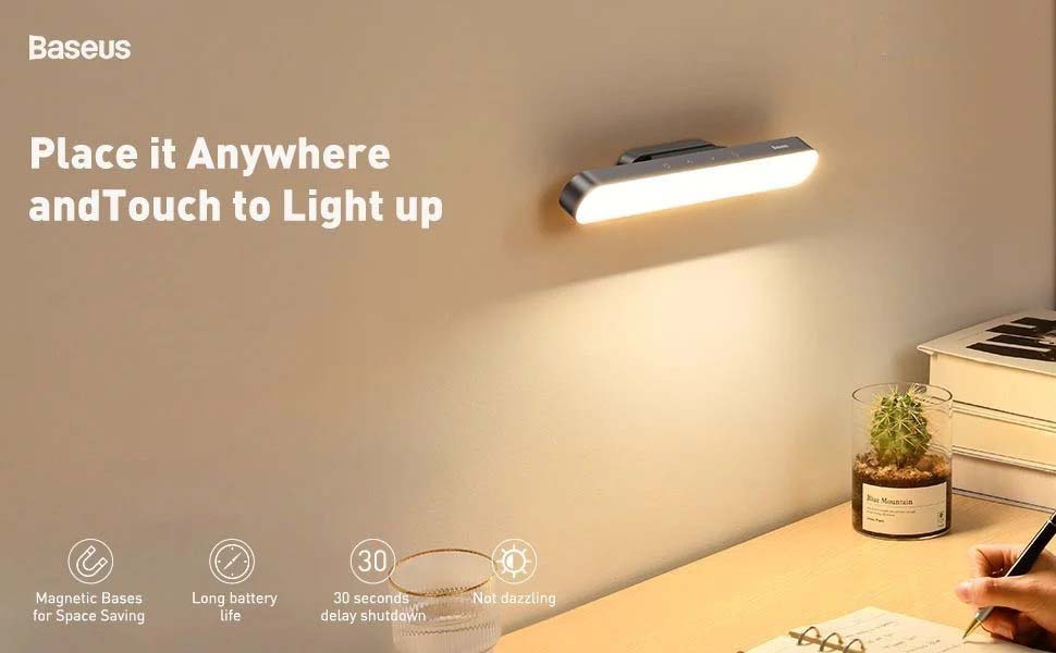 Đèn treo đế hít nam châm Baseus Magnetic Stepless Dimming Charging Desk Lamp ( 180mAh,4000k,24h sử dụng liên tục , chống mỏi mắt , đế hít nam châm )